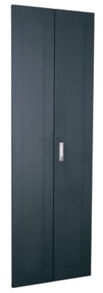 Дверь для шкафа TS,T2 металл, 42U Ширина 600 черная, с перфорацией, двойная