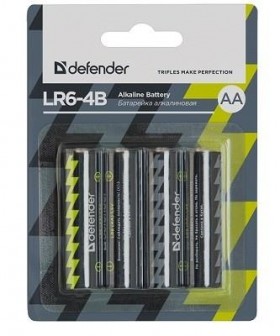 Батарея ALKALINE AA 1.5V LR6-4B 4PCS 56012 DEFENDER