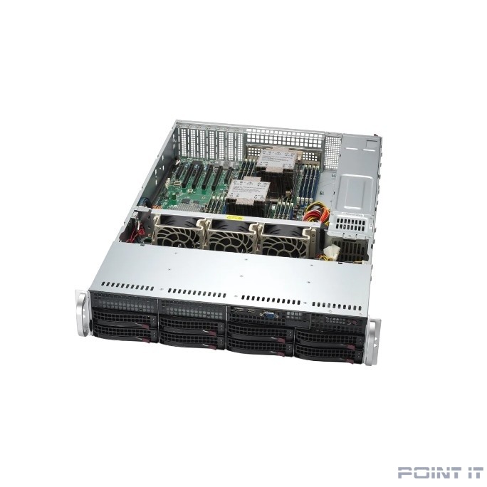 Supermicro SYS-621P-TRT - 2U, 2x1200W, 2xLGA4677, iC741, 16xDDR5, 8x3.5" bays, 2x10GbE, IPMI, RMKit