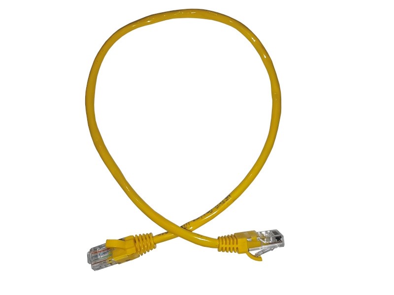 Патч-корд UTP4 cat 5e, 0,5м, ВС, LSZH, желтый, литой коннектор NETKO Optima