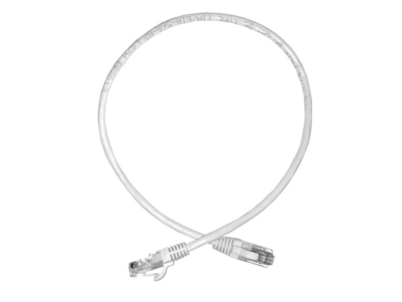 Патч-корд UTP4 cat 5e, 0,5м, ВС, LSZH, белый, литой коннектор NETKO Optima