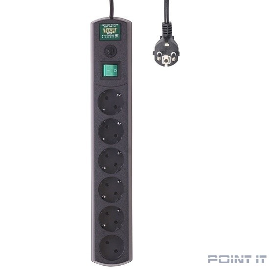 Сетевой фильтр Most RG 5м (6 розеток) черный (коробка) (587280)