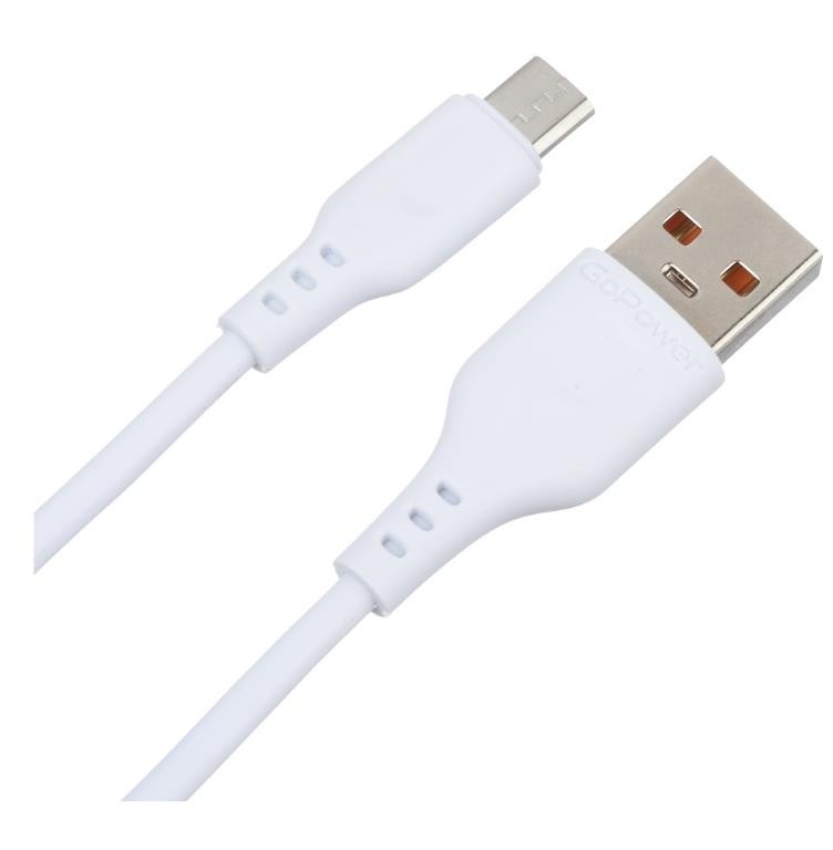 Кабель а/в GOPOWER Длина 1 м Разъёмы MicroUSB-USB Цвет белый 00-00018563