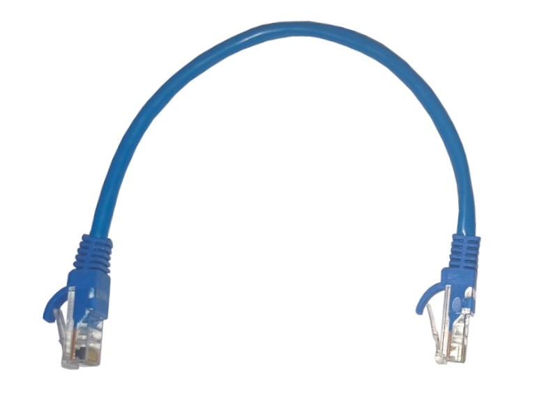 Патч-корд UTP4 cat 5e, 0,25м, ВС, LSZH, синий, литой коннектор NETKO Optima