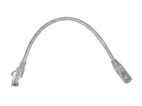 Патч-корд UTP4 cat 5e, 0,25м, ВС, LSZH, серый, литой коннектор NETKO Optima