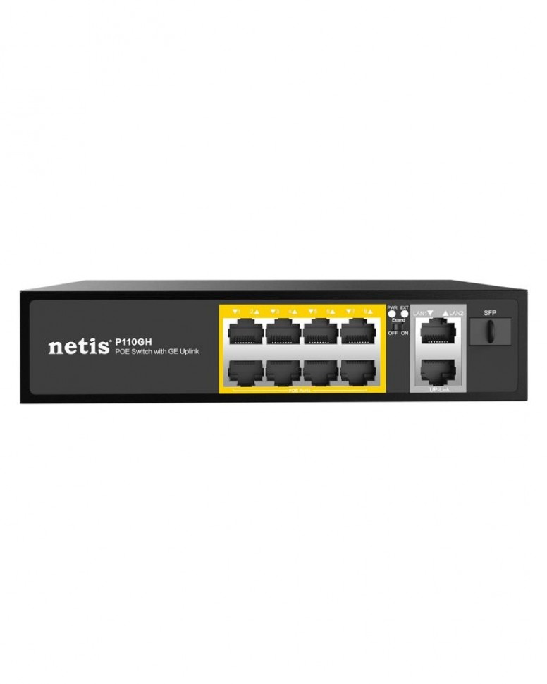 Коммутатор 10PORT 10/100M 8POE+2XGE+SFP P110GH NETIS