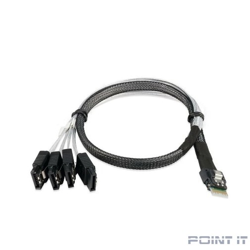 Supermicro CBL-SAST-1275A-100 Интерфейсный кабель/ Slimline x8 (STR) to 4x SATA, P1 75cm, P2 75cm, P3 90cm (for SYS-510P/SYS-510T/SYS-520P)