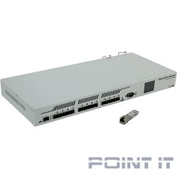MikroTik CCR1016-12S-1S+ Маршрутизатор (16-cores, 1.2Ghz per core), 2GB RAM, 12xSFP cages, 1xSFP+ cage, RouterOS L6, 1U rackmount case, Dual PSU, LCD panel