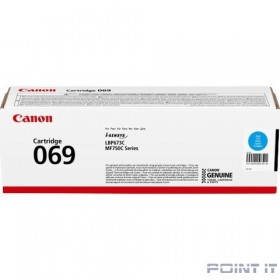 Canon Cartridge 069C 5093C002  тонер-картридж для MF752Cdw/MF754Cdw/LBP673Cdw 1900 стр. голубой