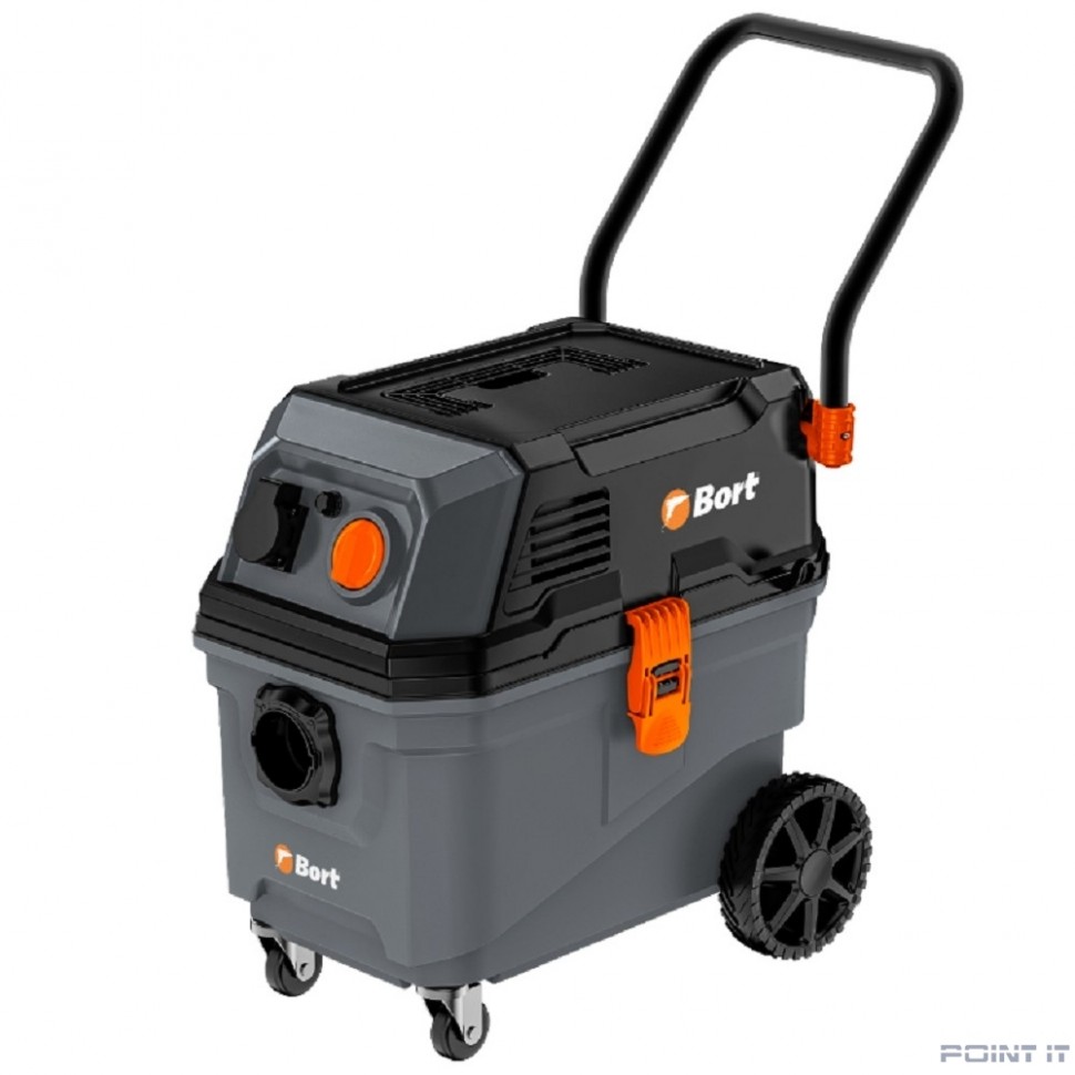 Bort ПЫЛЕСОС ДЛЯ СУХОЙ И ВЛАЖНОЙ УБОРКИ BAX-700 {1600 Вт, шланг 3м, диаметр 35мм, мощ.всасывания 320Вт, Фильтр HEPA, Бак пластик, шум 78дБ, вес 12 кг, уп. 52 x 36 x 55см } [93418118]