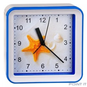 Perfeo Quartz часы-будильник &quot;PF-TC-010&quot;, квадратные 14,8*14,8 см, подвес на стену, звезда