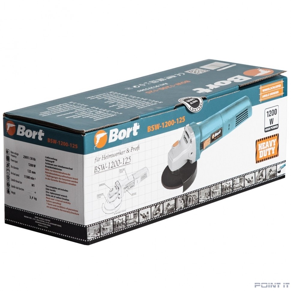 Машина шлифовальная угловая 1200W BWS-1200-125 91275363 BORT