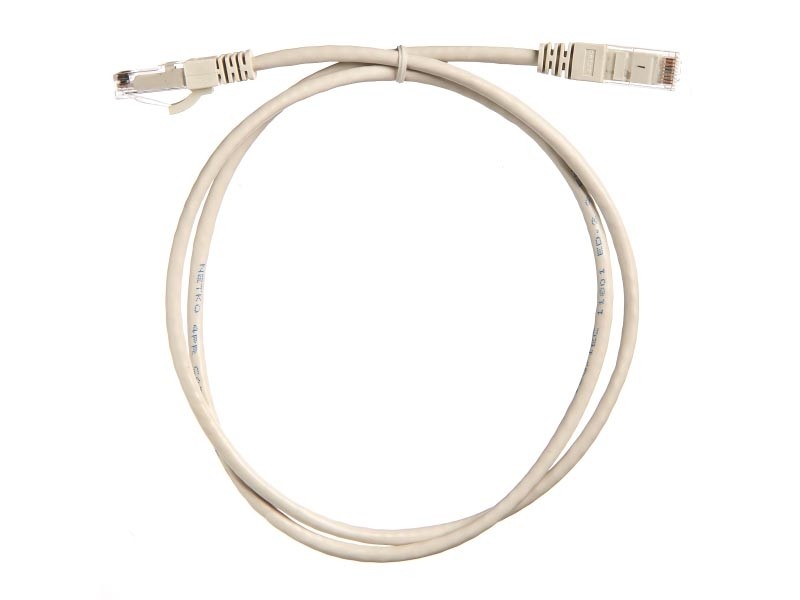 Патч-корд UTP4 cat.6, 1.0м, литой коннектор, серый, Netko CKC