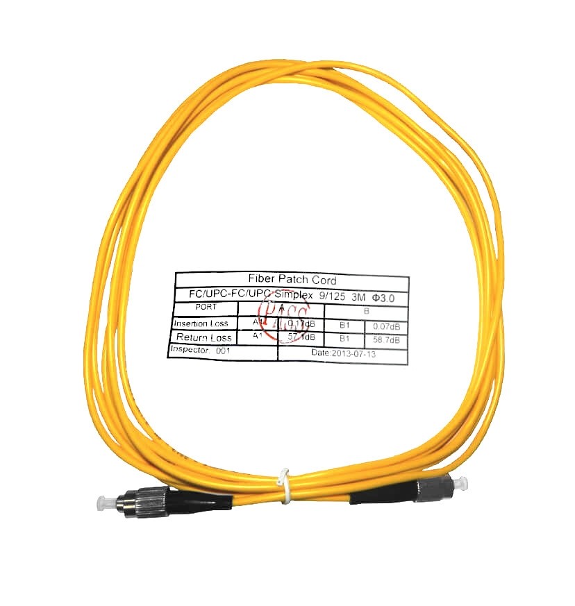 Патч-корд оптический соединительный FC-FC/UPC SM Simplex 3.0мм 9/125, 3м