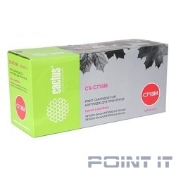 Тонер Картридж Cactus CS-C718M пурпурный для Canon LBP-7200 (2900стр.)