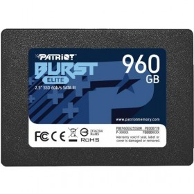 SSD PATRIOT Burst Elite 960Гб Наличие SATA 3.0 3D NAND Скорость записи 320 Мб/сек. Скорость чтения 450 Мб/сек. 2,5&quot; TBW 400 Тб PBE960GS25SSDR