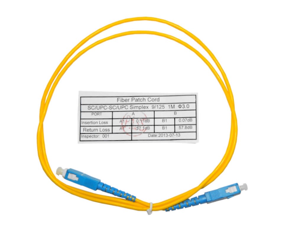 Патч-корд оптический соединительный SC-SC/UPC SM Simplex 3.0мм 9/125, 1м РАСПРОДАЖА