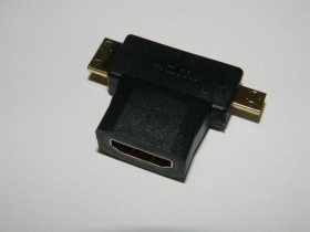 Переходник гнездо HDMI - штекер micro+mini HDMI, dual link, Netko