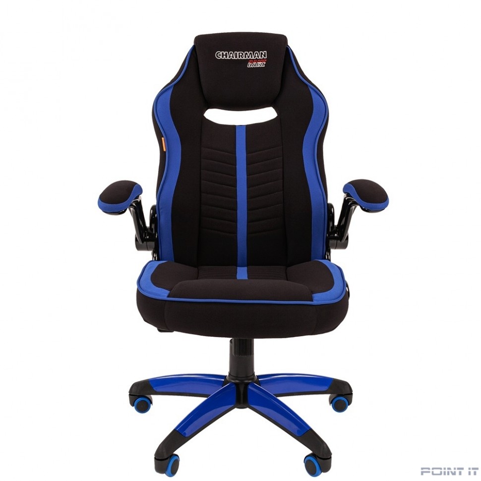 Кресло Chairman game 19 Россия ткань черн./синий (7060631)