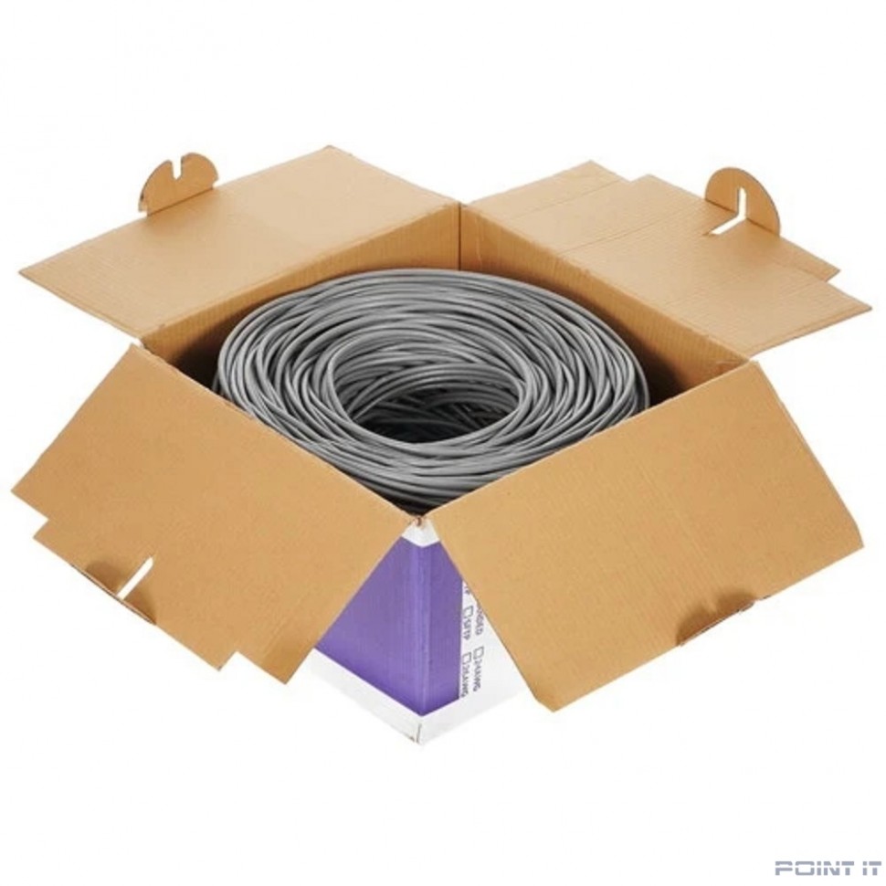 5bites Кабель US6575-305A витая пара UTP / SOLID / 6CAT / 23AWG / CCA / PVC / GREY / 305M