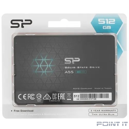 Silicon Power SSD 512Gb A55 SP512GBSS3A55S25 {SATA3.0, 7mm}