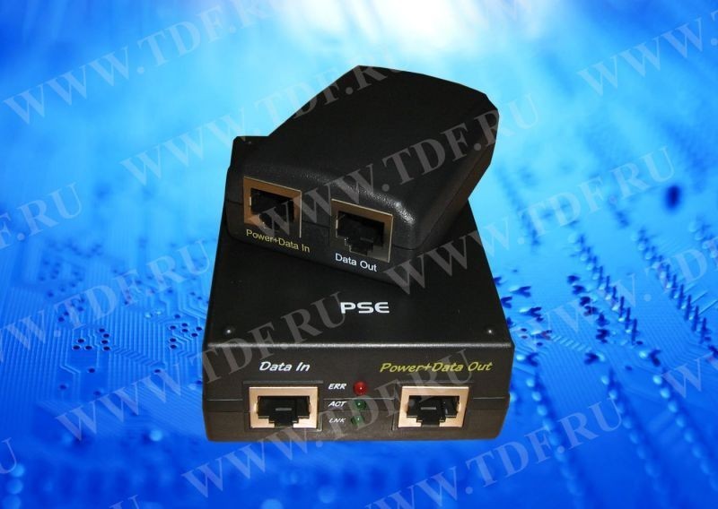 POE48B-01 PoE, комплект передатчик (PSE)+приемник (PD) с регулятором*, 48V 15W, кабель питания ЕВРО, тип1, черный, *выходное напряжение: 5V 1.5A/ 9V