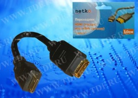 Переходник гнездо HDMI- штекер miniHDMI 10 см в блистере, Netko РАСПРОДАЖА