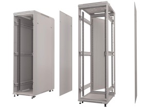 Шкаф напольный 32U серия Expert (600х800х1610), напольный, БЕЗ ПЕРЕДНЕЙ ДВЕРИ, серый, разобранный Netko (упакован в 3 коробки)