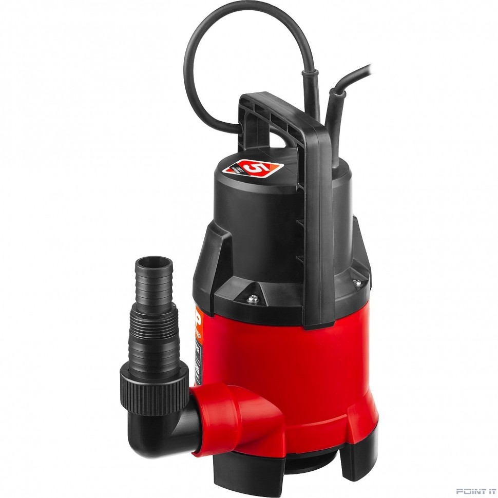 ЗУБР [НПГ-М1-400] Насос М1 погружной { дренажн. для грязн воды (d частиц до 35 мм), 400Вт, пропускная способность 125л/мин, напор 5м, провод 7м }