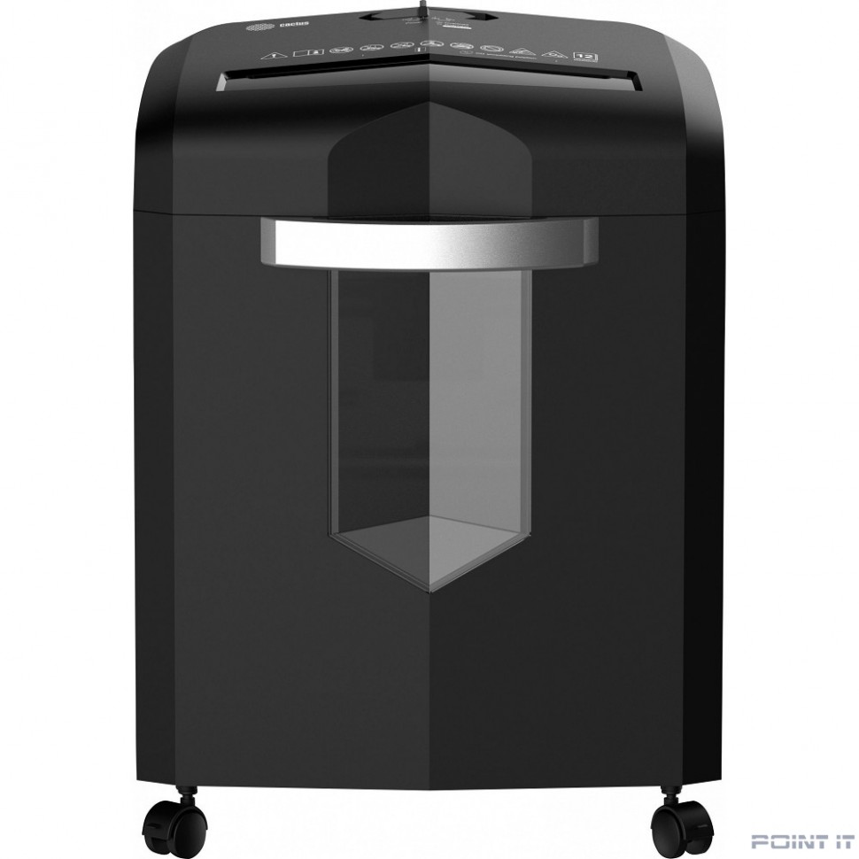 Cactus Шредер CS-SH-12-20-4X12H черный (секр.P-4)/перекрестный/12лист./20лтр./скрепки/скобы/пл.карты