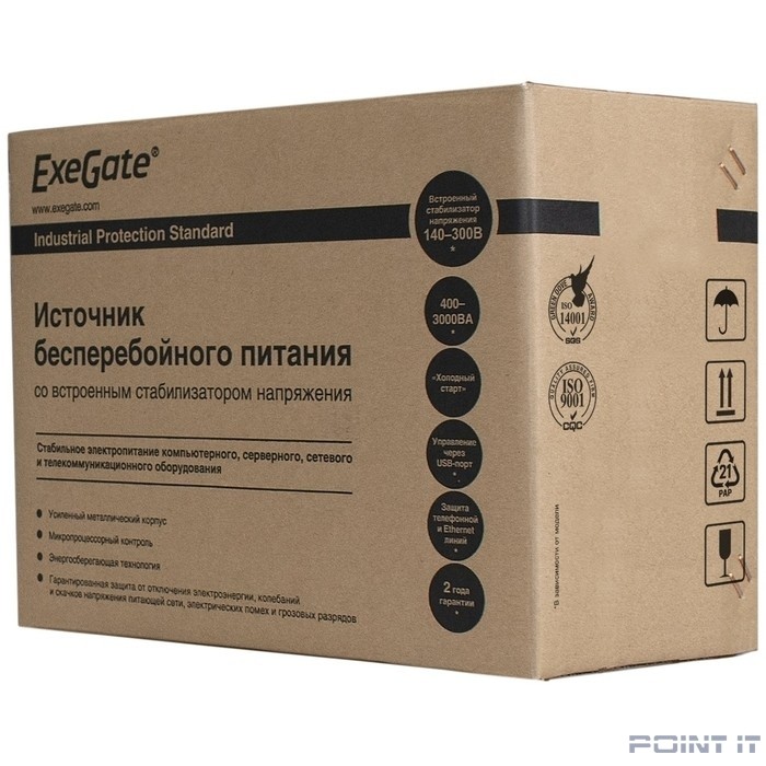 ИБП 800VA/480W 2XSCHUKO RJ45 SPECIALPRO EP285604RUS EXEGATE