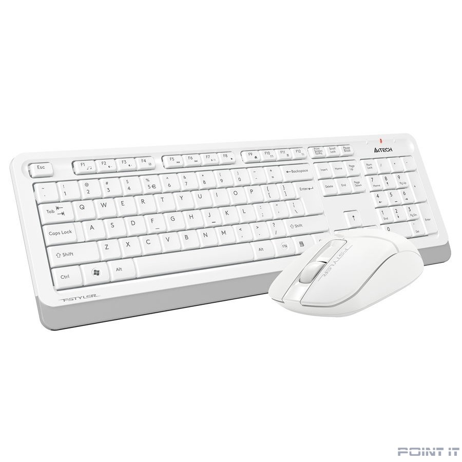 Клавиатура + мышь A4Tech Fstyler FG1012 клав:белый мышь:белый USB беспроводная Multimedia [1599042]