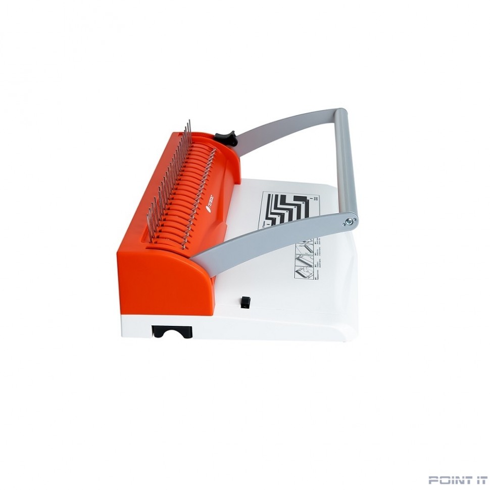 Переплетчик ГЕЛЕОС БП-13+ бело-красный на пластиковую пружину, А4, ручная перфорация 13 листов, переплет макс до 500 л., глубина перфорации 2 мм