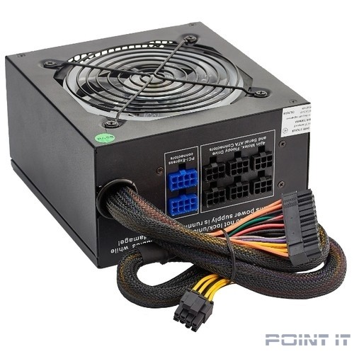 Exegate EX280441RUS Блок питания 800W Exegate EVO800, ATX, RGB, black, APFC, 12cm, 24p+(4+4)p, PCI-E, 5*SATA, 3*IDE, FDD