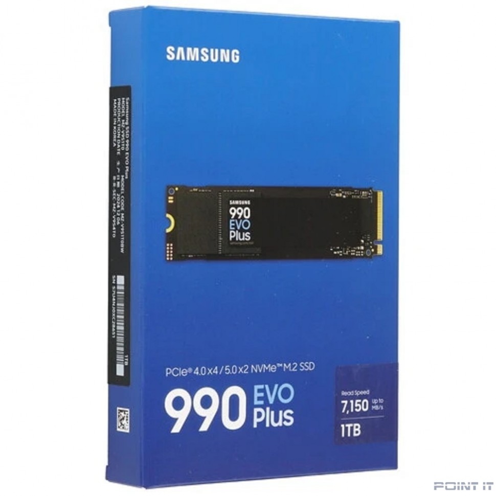Samsung SSD 1Tb 990 EVO Plus M.2 MZ-V9S1T0BW NVMe 2.0, PCIe 4.0 x4, V-NAND TLC