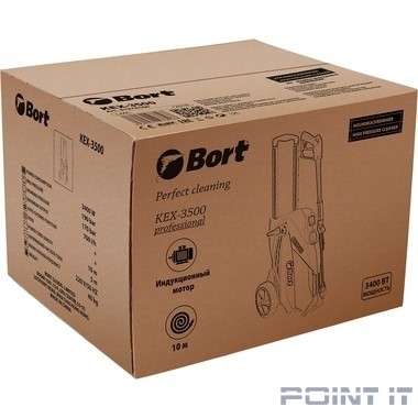 Bort KEX-3500 Мойка высокого давления [91278166] { 3400 Вт, максимальное давление 190 бар, рабочее давление 170 бар, 11 л/мин, 10,5 кг, набор аксессуаров 10 шт }