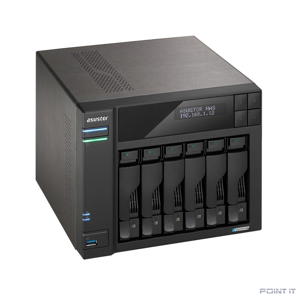 ASUSTOR AS6706T Сетевой накопитель данных ASUSTOR 90IX01N1-BW3S60 6-Bay NAS/Media player/Intel Celeron N5105 2.0GHz up to 2.9GHz, 8GB SO-DIMM DDR4, noHDD