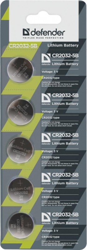 Элемент питания (батарейка литиевая) CR2032 3V 5PCS 56201 DEFENDER