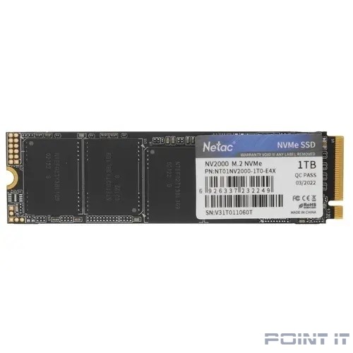 SSD Netac NV2000 PCIe 3 x4 M.2 2280 NVMe 3D NAND SSD 1TB NT01NV2000-1T0-E4X