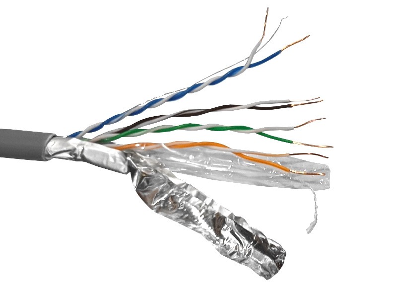 Кабель FTP4 cat.5е, одножильный, 305м, Cu, нг(А)-HF LSZH, Проходит Fluke тест, серый, NETKO Optima Silver