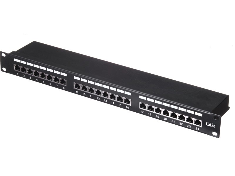 Патч-панель FTP, 19, 24 порта RJ45, cat.5е, 1U, Krone Type