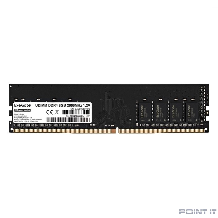 Exegate EX288050RUS Модуль памяти ExeGate HiPower DIMM DDR4 8GB <PC4-21300> 2666MHz