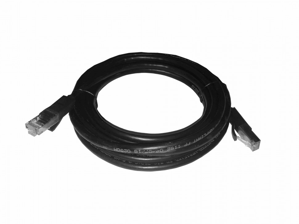 !Патч-корд NETKO FTP наружный, 24AWG кат.5Е, с заливными колпачками, 5м, черный