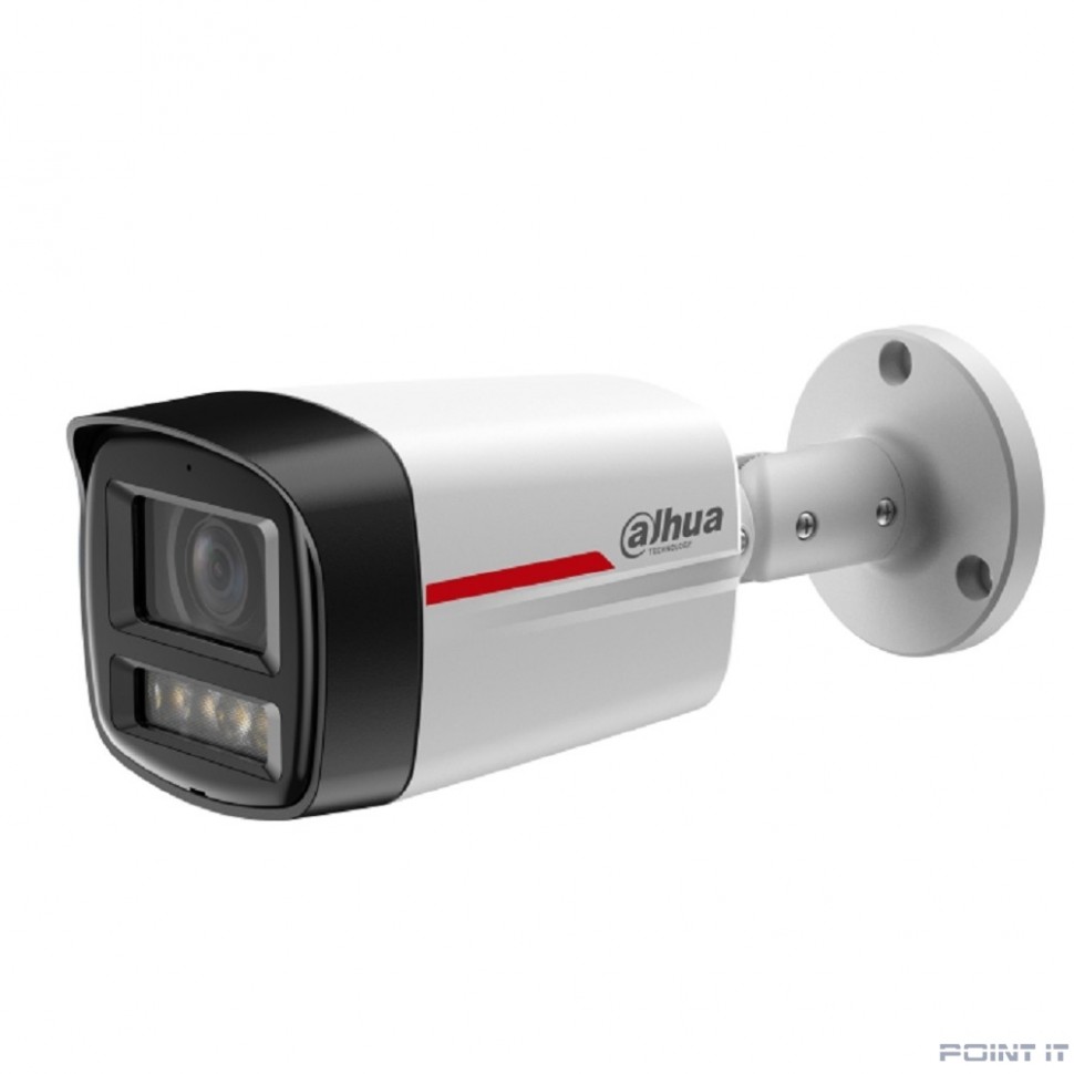 DAHUA DH-IPC-HFW2249TLP-S-LED-0360B-PRO Уличная цилиндрическая IP-видеокамера WizColor 2Мп, 1/2.9” CMOS, объектив 3.6мм, видеоаналитика, микрофон, LED 50м, IP67, металл