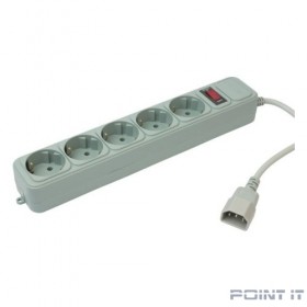 PC PET Сетевой фильтр AP01006-E-G 1.8м (5 розеток) серый
