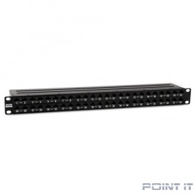 Hyperline PPHD-19-48-8P8C-C6A-110D Патч-панель высокой плотности 19&quot;, 1U, 48 портов RJ-45, неэкранированная, категория 6A, Dual IDC