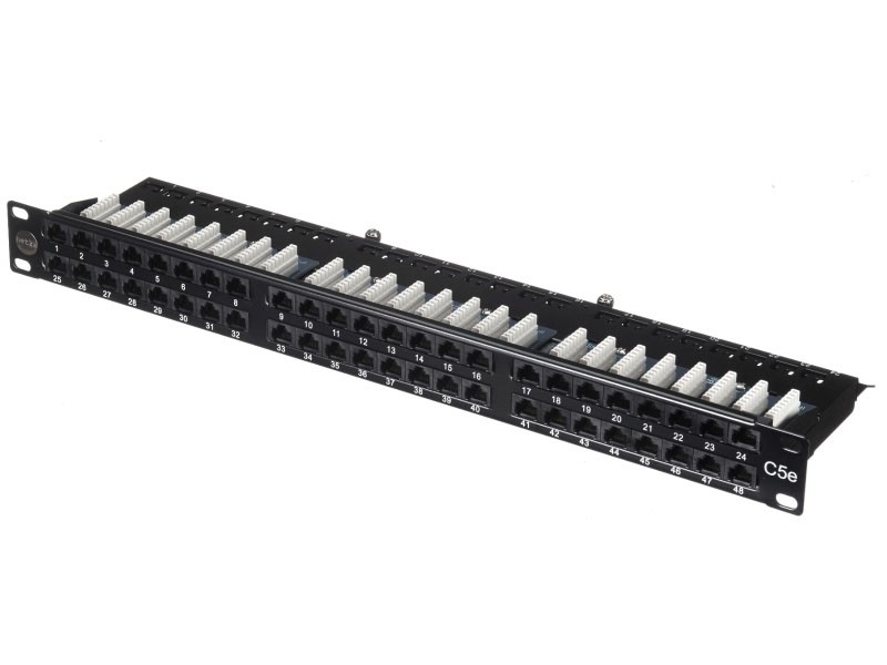 Патч-панель UTP, 19, 48 портов RJ45, cat.5е, 1U, Dual Type, компактная, NETKO Expert CKC