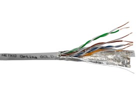 Кабель FTP4 cat.5е, одножильный, экранированный, 305м, Cu, Проходит Fluke тест, серый, NETKO Optima Gold
