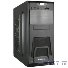 Exegate EX278390RUS Корпус Miditower Exegate CP-603 Black, ATX, <CP350W, 80mm>, 2*USB+2*USB3.0, Audio