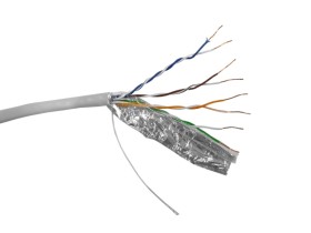 Кабель FTP4 cat.5е, одножильный, экранированный, 305м, Cu, Проходит Fluke тест, серый, NETKO Optima Silver